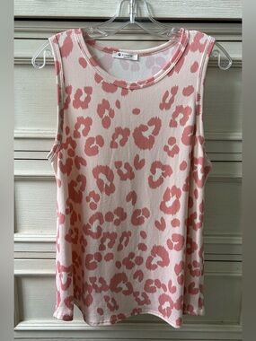 Pink Leopard Print Sleeveless Top